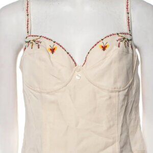 ROUJE Axelle Tank Top - NWOT Embroidered with Butterflies
